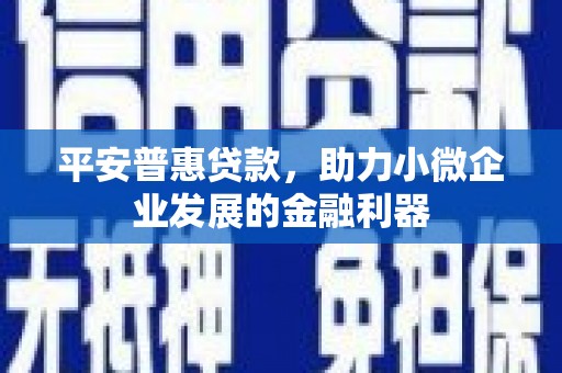 周村平安普惠贷款，助力小微企业发展的金融利器