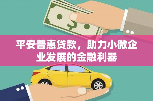 周村平安普惠贷款，助力小微企业发展的金融利器