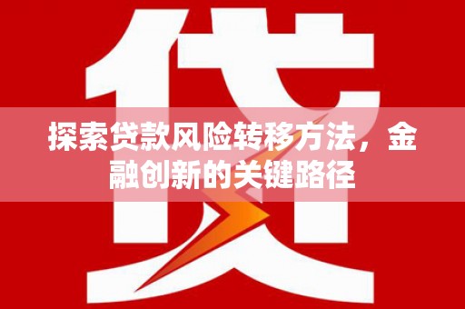 周村探索贷款风险转移方法，金融创新的关键路径